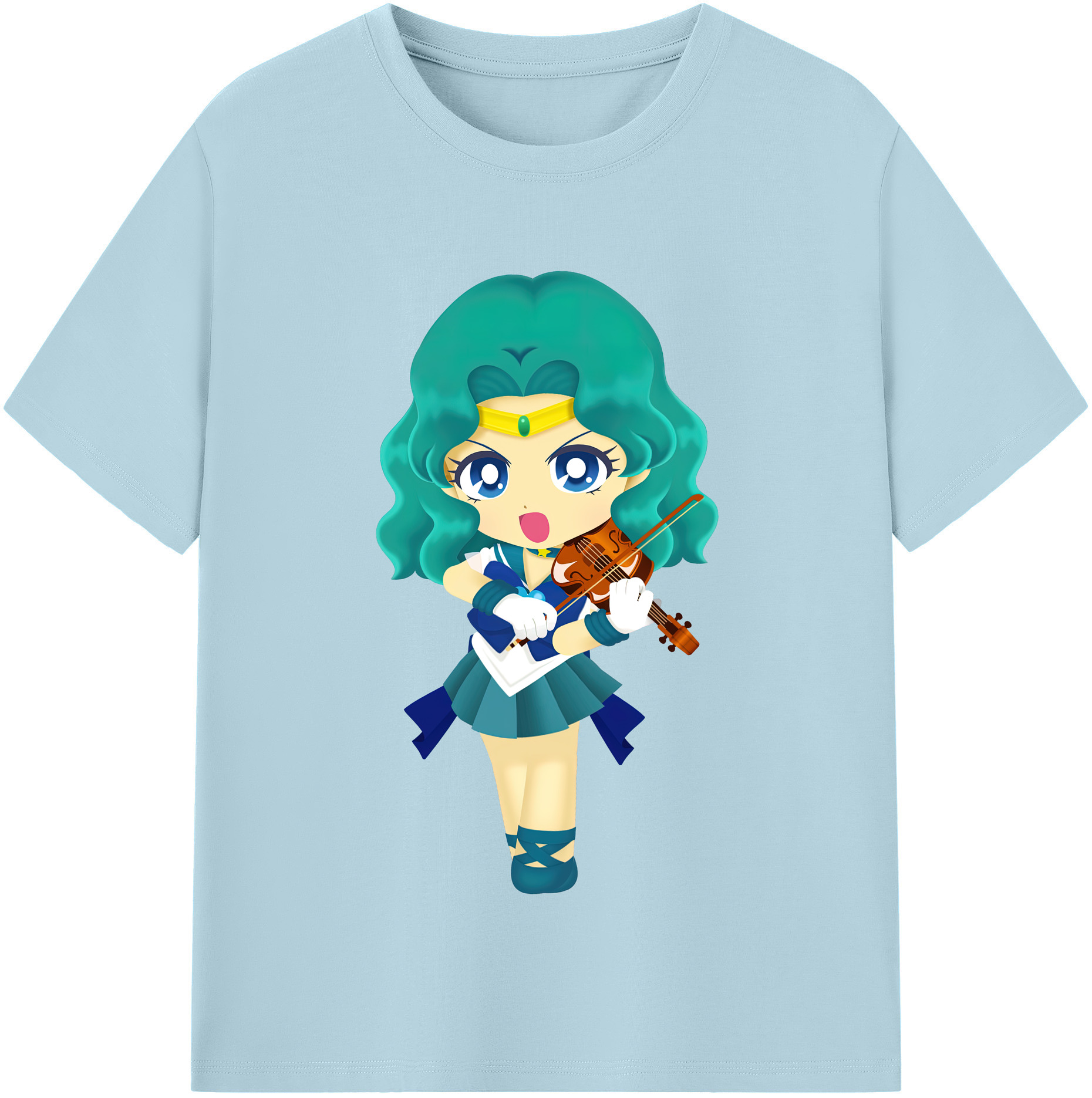 （画像用） 美少女戦士セーラームーン 海王 みちる（かいおう みちる） Sailor Moon Kaiou Michiru 綿100％半袖Tシャツ（フロントプリント）
